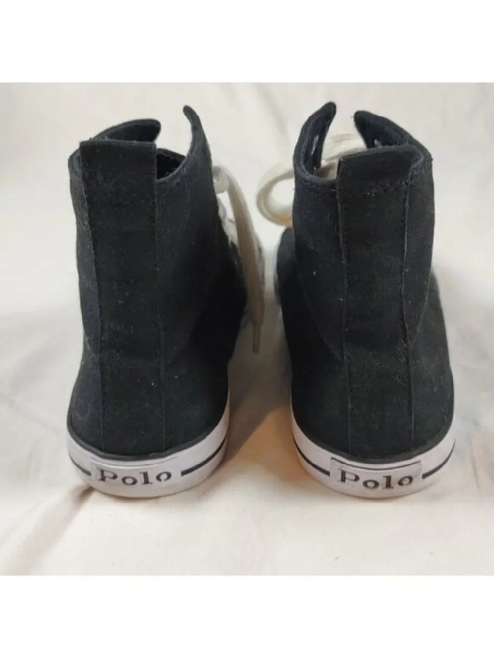 Ralph Lauren Hamptyn Embroidered Polo Bear Canvas High Top Sneakers Mens 6.5